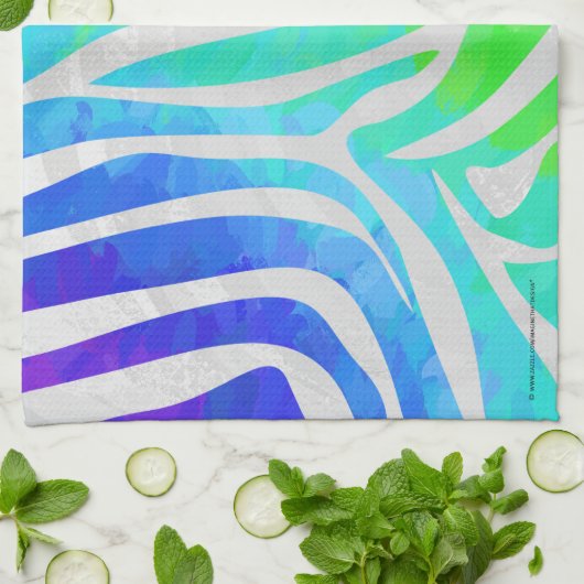 Zebra regenboog en witafdrukken theedoek (Gevouwen)