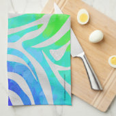 Zebra regenboog en witafdrukken theedoek (Quarter Fold)