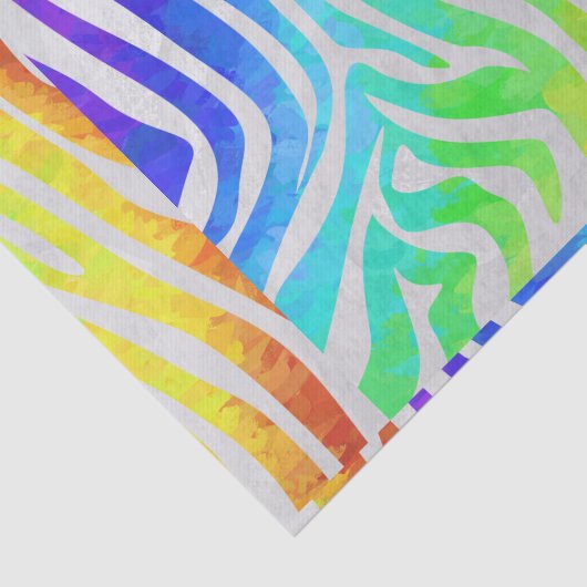 Zebra regenboog en witafdrukken tissuepapier (Detail)