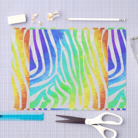 Zebra regenboog en witafdrukken tissuepapier (Craft)