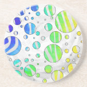 Zebra regenboog en witafdrukken zandsteen onderzetter (Voorkant)