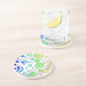 Zebra regenboog en witafdrukken zandsteen onderzetter (Zijkant)