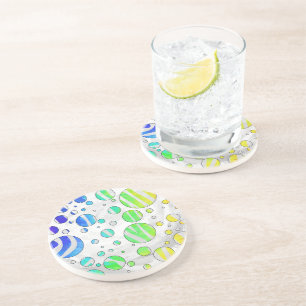 Zebra regenboog en witafdrukken zandsteen onderzetter