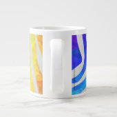 Zebra Regenboog en Witte Print Grote Koffiekop (Achterkant)