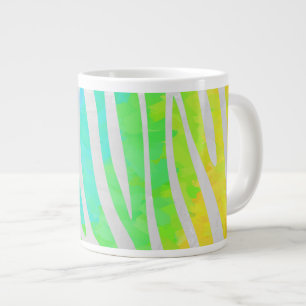Zebra Regenboog en Witte Print Grote Koffiekop