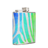 Zebra Regenboog en Witte Print Heupfles (Rechts)
