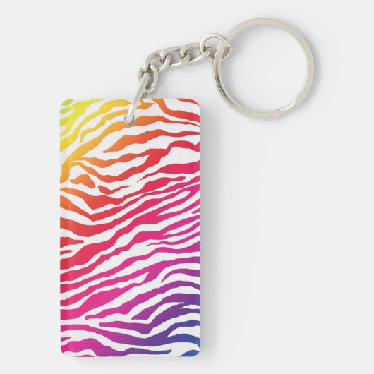 Zebra regenboog sleutelhanger (achterkant)