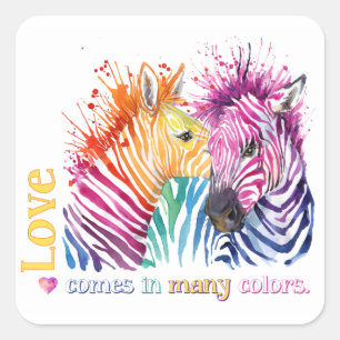Zebra Regenboog Sticker