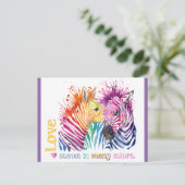 Zebra regenboogBriefkaart Briefkaart (Staand voorkant)