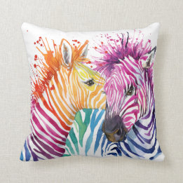 Zebra regenboogpiloot kussen