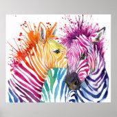 Zebra regenboogPoster Poster (Voorkant)