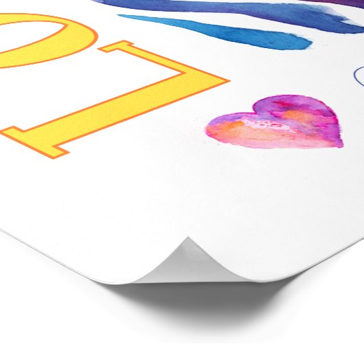 Zebra regenboogPoster Poster (Hoek)