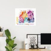 Zebra regenboogPoster Poster (Thuiskantoor)