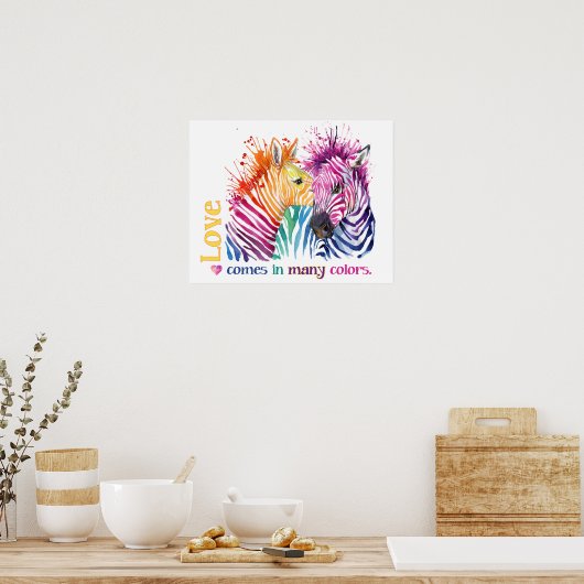 Zebra regenboogPoster Poster (Keuken)