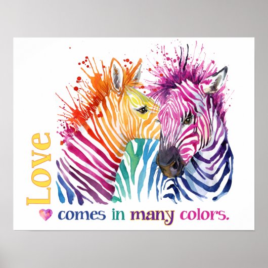 Zebra regenboogPoster Poster (Voorkant)