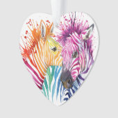 Zebra Regenboogversiering Ornament (voorkant)