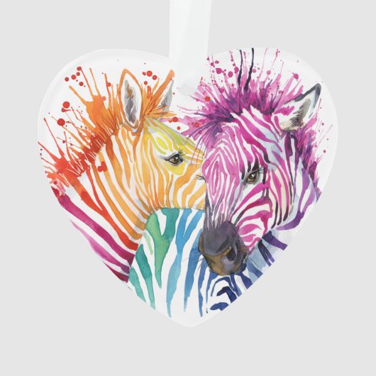 Zebra Regenboogversiering Ornament (achterkant)