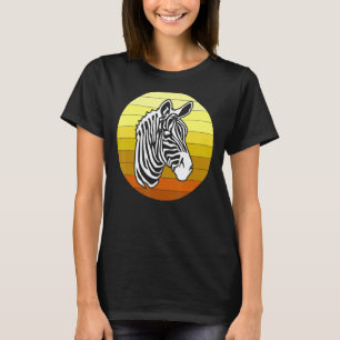 Zebra Retro Afrikaanse dieren T-shirt
