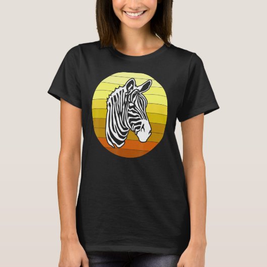 Zebra Retro Afrikaanse dieren T-shirt (Voorkant)