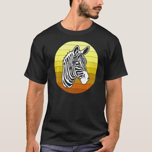 Zebra Retro Afrikaanse dieren T-shirt (Voorkant)