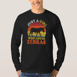 Zebra Retro Alleen Een Meisje Dat Van Zebras Houdt T-shirt