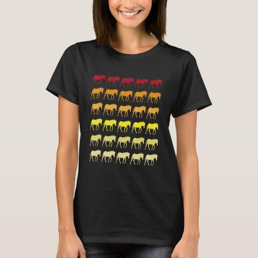 Zebra Retro Animal Patroon T-shirt (Voorkant)