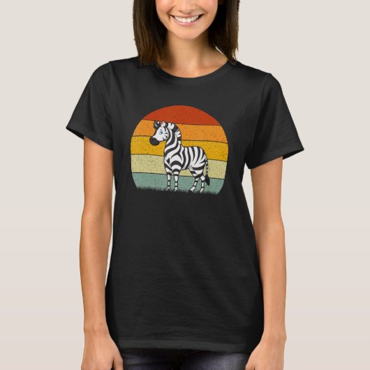 Zebra Retro Stijl Vintage T-shirt (Voorkant)
