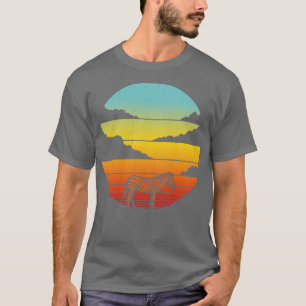 Zebra Retro Sunset Vintage 60s 70s voor jongens me T-shirt
