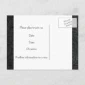 Zebra Rhinestone Black Leather Save the Date Aankondigingskaart (Achterkant)