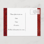 Zebra Rhinestone Red Leather Save the Date Aankondigingskaart (Achterkant)
