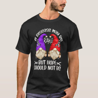 Zebra Ribbon Awareness Gnome Support T-shirt