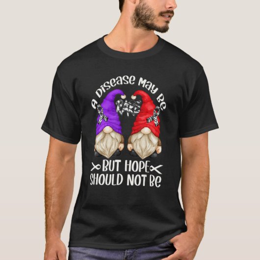 Zebra Ribbon Awareness Gnome Support T-shirt (Voorkant)