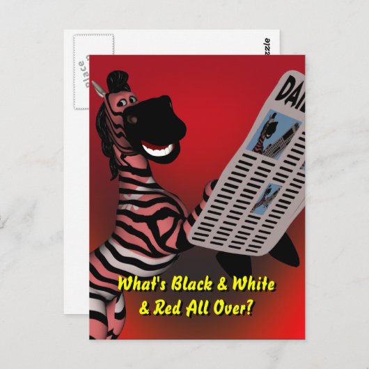 Zebra Riddle Briefkaart (Voorkant / Achterkant)