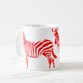 Zebra Rode Silhouet Mok of Reis Mok (Voorkant links)