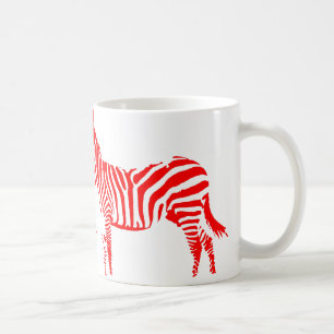 Zebra Rode Silhouet Mok of Reis Mok