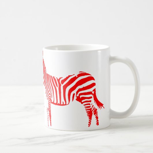 Zebra Rode Silhouet Mok of Reis Mok (Rechts)