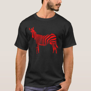 Zebra Rode Silhouet T-Shirt