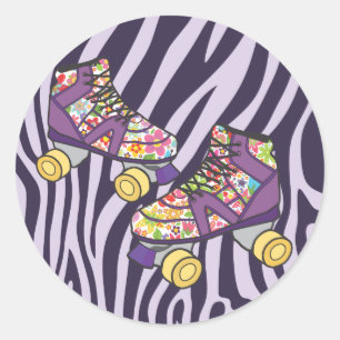 Zebra Roller Schaats Rolschaatsen Party Sticker