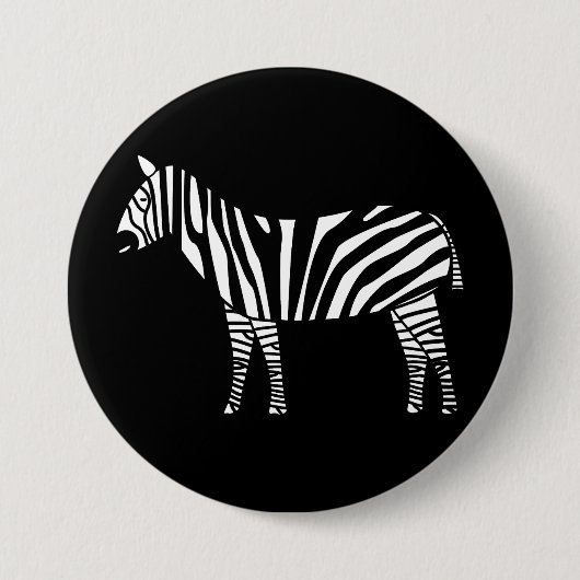 Zebra Ronde Button 7,6 Cm (Voorkant)