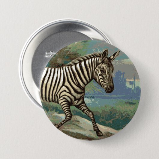 Zebra Ronde Button 7,6 Cm (Voorkant /achterkant)