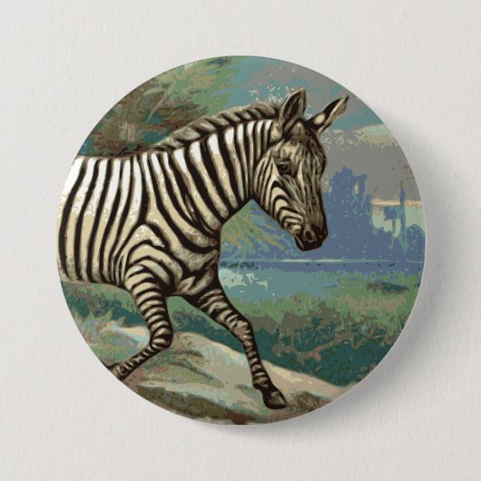 Zebra Ronde Button 7,6 Cm (Voorkant)