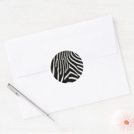 Zebra Ronde Sticker (Envelop)