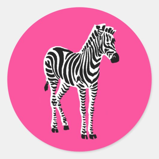 Zebra Ronde Sticker (Voorkant)