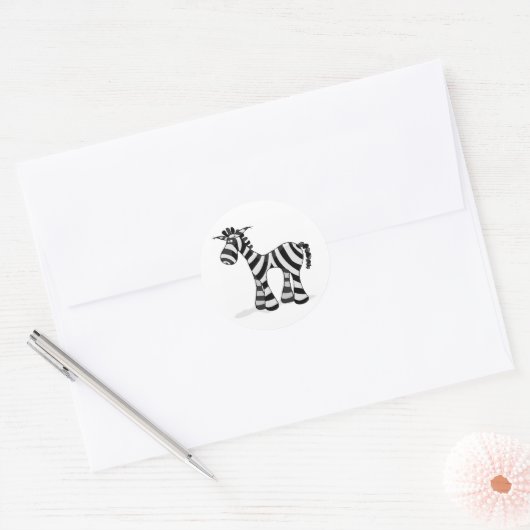 zebra ronde sticker (Envelop)