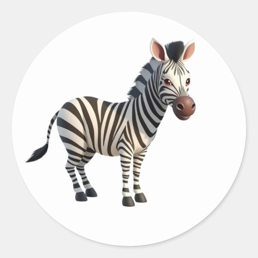 Zebra Ronde Sticker (Voorkant)