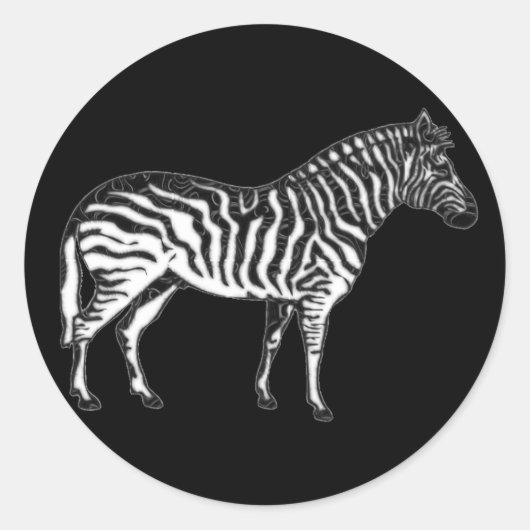 Zebra Ronde Sticker (Voorkant)