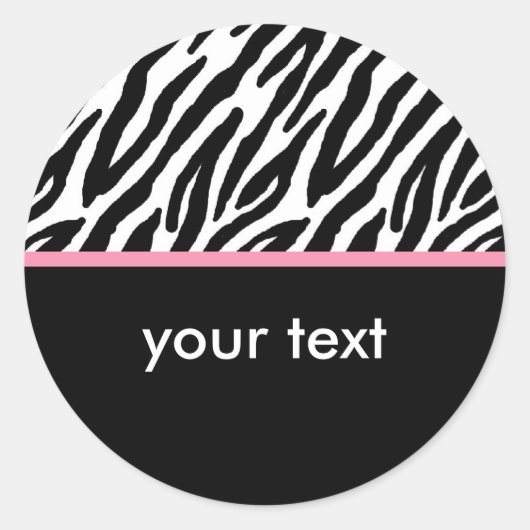 Zebra Ronde Sticker (Voorkant)
