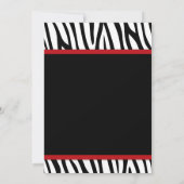 Zebra Rood gedrukt Baby shower Kaart (Achterkant)