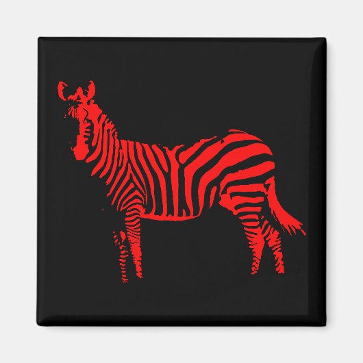 Zebra Rood Silhouet Koelkastmagneet Magneet (Voorkant)