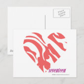 Zebra Roze 2 Briefkaart (Voorkant / Achterkant)